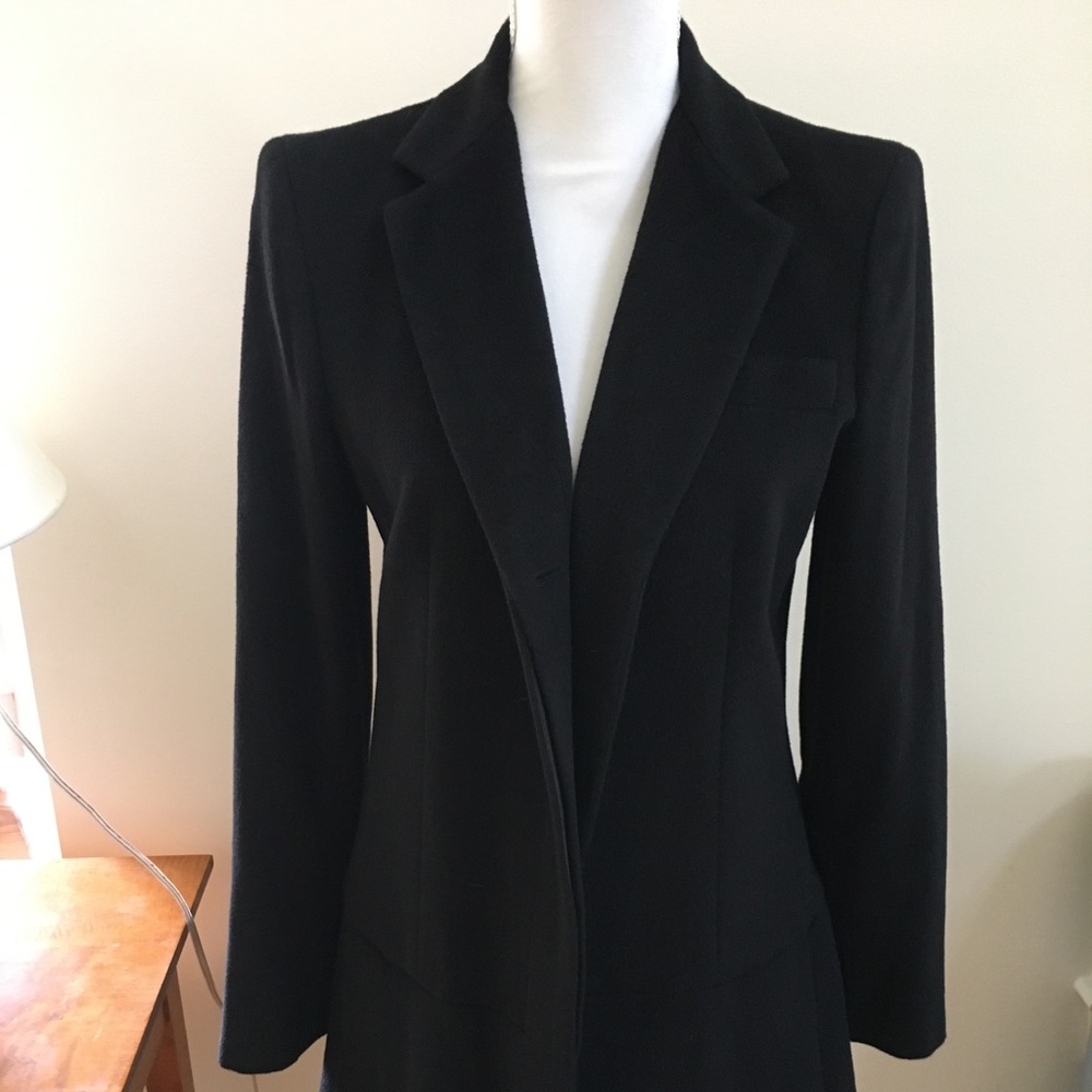 DKNY Black Angora/wool coat. Size 10